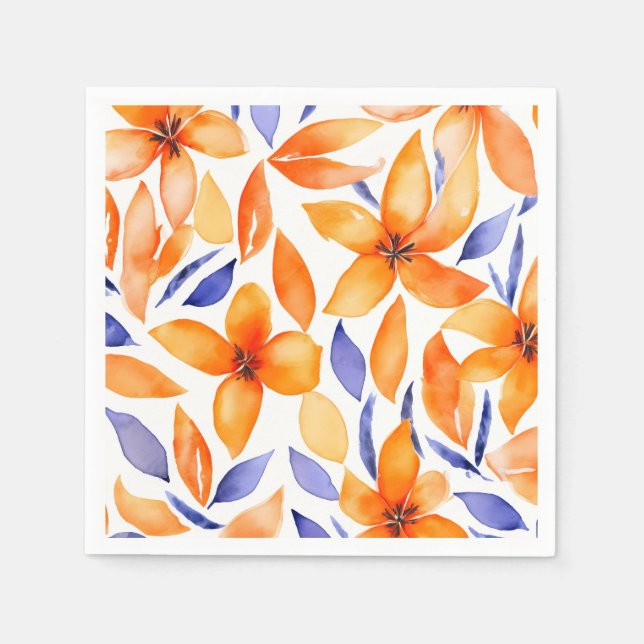 Abstrakte Aquarellorange Modernität Serviette (Vorderseite)