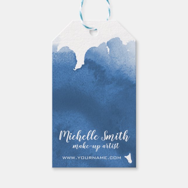 Abstrakte Aquarellpinsel Geschenkanhänger (Vorderseite)