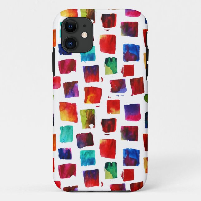 Abstrakte Aquarellquadrate Case-Mate iPhone Hülle (Rückseite)
