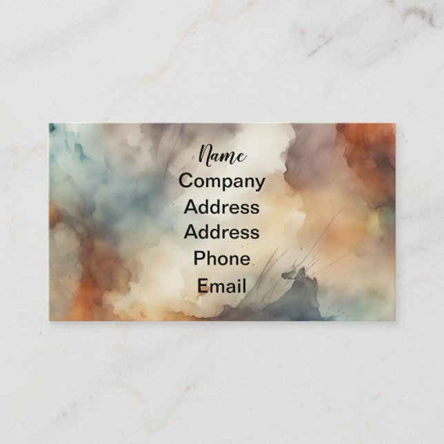 Abstrakte Aquarellspritze Visitenkarte (Vorderseite)