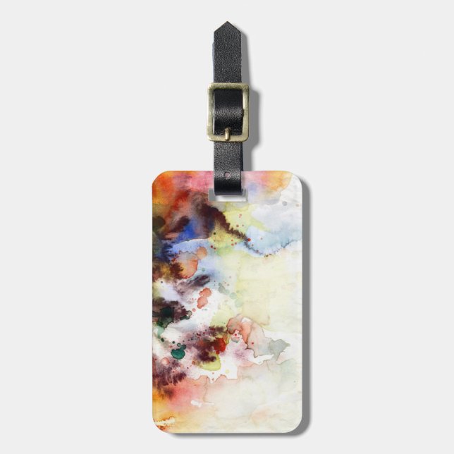 Abstrakte Aquarellstruktur mit Farbe Gepäckanhänger (Vorderseite vertikal)