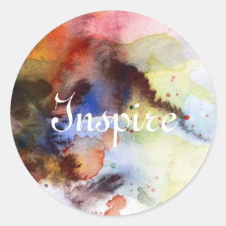 Abstrakte Aquarelltextur mit Farbe Runder Aufkleber