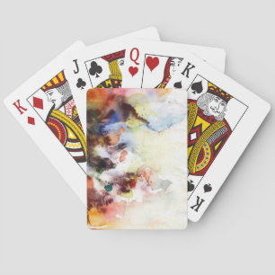 Abstrakte Aquarelltextur mit Farbe Spielkarten