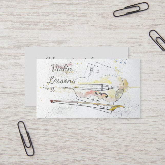 Abstrakte Aquarellvioline Visitenkarte (Vorderseite/Rückseite Beispiel)