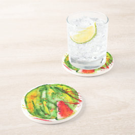 Abstrakte Aquarellwassermelone Getränkeuntersetzer