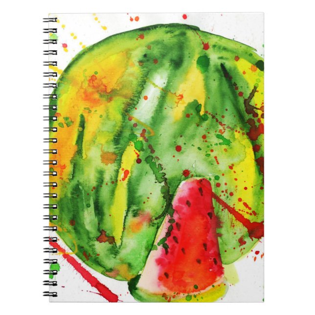 Abstrakte Aquarellwassermelone Notizblock (Vorderseite)