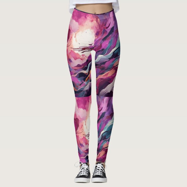 Abstrakte Aria: Swirbelnde Leggings (Vorderseite)