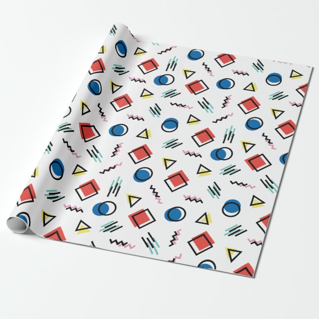 abstrakte Art Achtzigerjahre Memphis Geschenkpapier (Ungerollt)