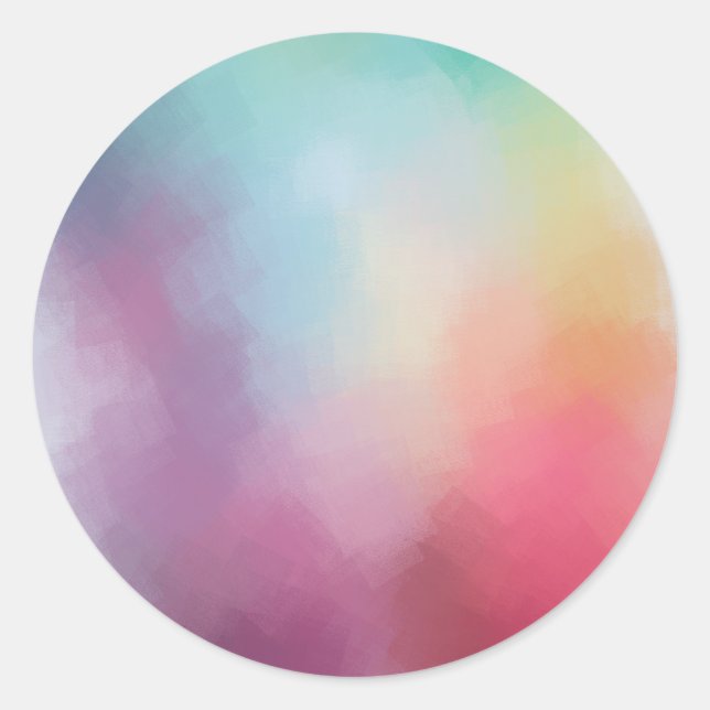 Abstrakte Art Blank Template farbig rot gelb Runder Aufkleber (Vorderseite)