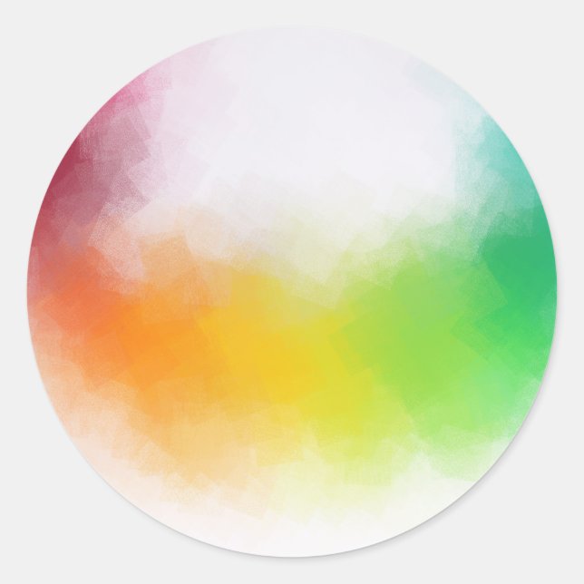 Abstrakte Art Blank Template Rot Gelb Orange Runder Aufkleber (Vorderseite)