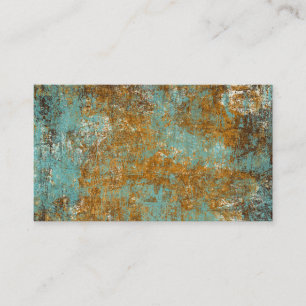 Abstrakte Art Business Cards Copper Patina Aqua Visitenkarte