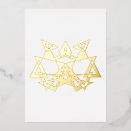 Abstrakte Art Deco Masquerade Gold Fossilienkarte Folieneinladung