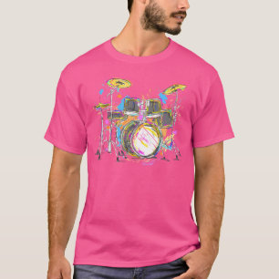 Abstrakte Art Drums Musician Music Band Throne Noo T-Shirt