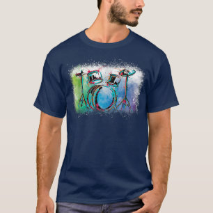Abstrakte Art Drums Musician Music Band Throne Noo T-Shirt