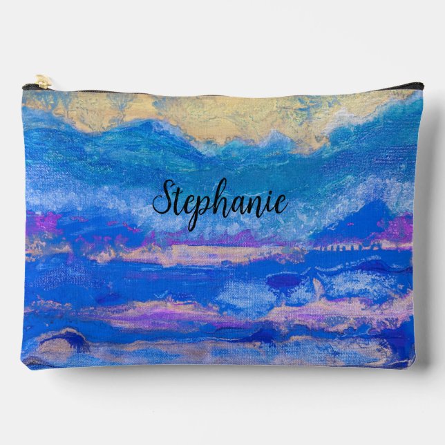 Abstrakte Art Golden Skies Kosmetische Tasche (Vorderseite)