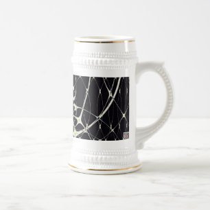 Abstrakte Art Golden Spiderweb Bierglas