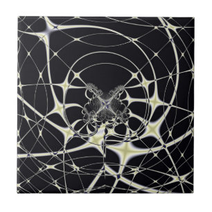 Abstrakte Art Golden Spiderweb Fliese