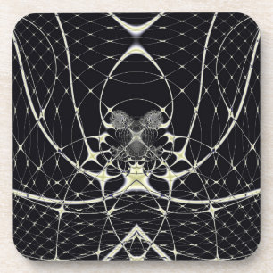 Abstrakte Art Golden Spiderweb Getränkeuntersetzer