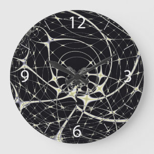 Abstrakte Art Golden Spiderweb Große Wanduhr