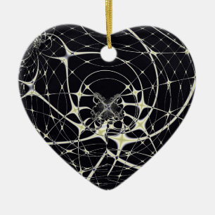 Abstrakte Art Golden Spiderweb Keramik Ornament