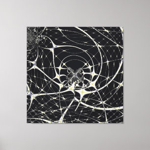 Abstrakte Art Golden Spiderweb Leinwanddruck