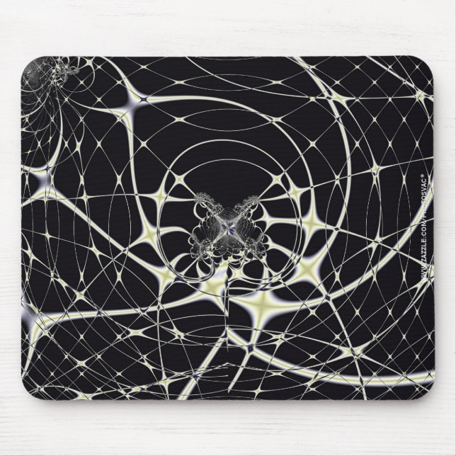 Abstrakte Art Golden Spiderweb Mousepad (Vorne)