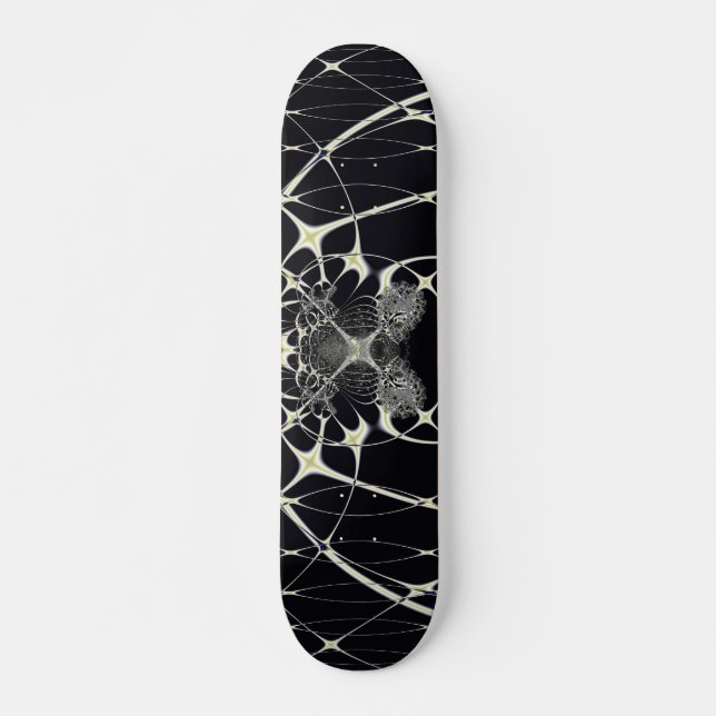 Abstrakte Art Golden Spiderweb Skateboard (Vorne)