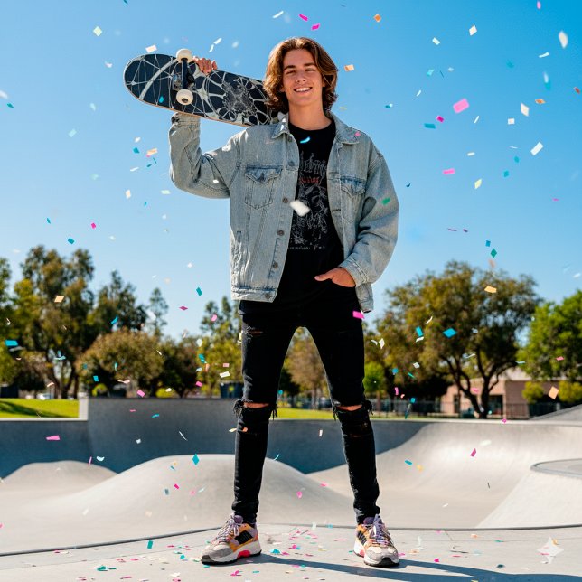 Abstrakte Art Golden Spiderweb Skateboard (Von Creator hochgeladen)