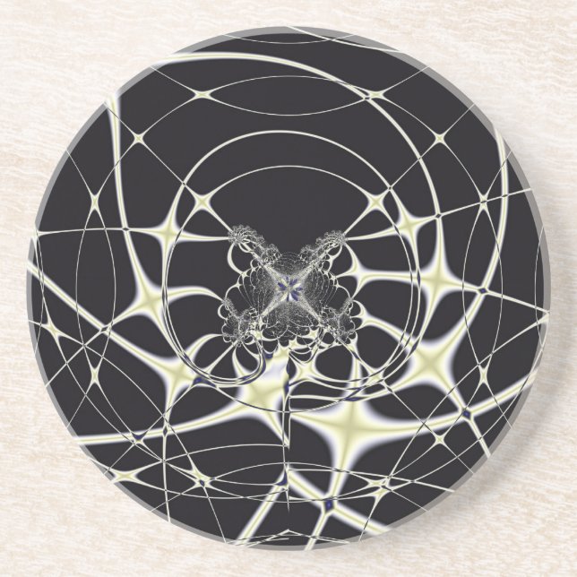 Abstrakte Art Golden Spiderweb Untersetzer (Vorne)