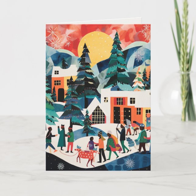 Abstrakte Art Holiday Cards Feiertagskarte (Vorderseite)