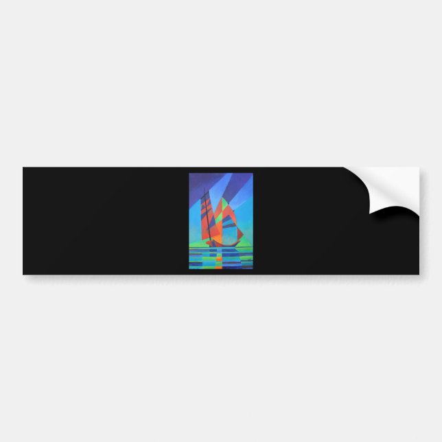 Abstrakte Art Junk Boote gegen Deep Blue Sky Autoaufkleber (Vorne)