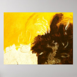 Abstrakte Art Malerei Tropfen Spritzer Gelb braun Poster