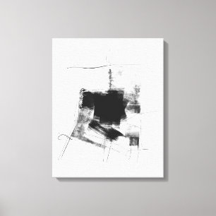 Abstrakte Art Nr. 112, Schwarz und Weiß Leinwanddruck