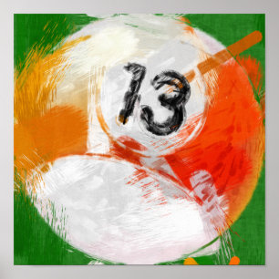 Abstrakte Art Nr. 13 Billiard Ball Poster