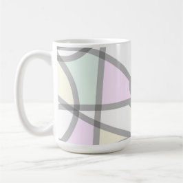 Abstrakte Art Pale Beige Koralle Pink Gelb Kaffeetasse