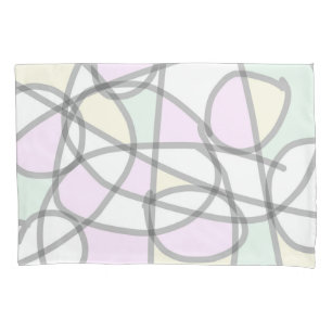 Abstrakte Art Pale Beige Koralle Pink Gelb Kissenbezug