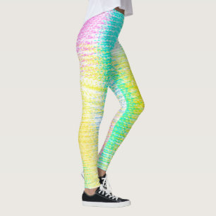 Abstrakte Art Pale Pasta Türkis Rosa Gelb Leggings