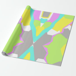 Abstrakte Art Pastel Coral Pink Grau Muster Geschenkpapier