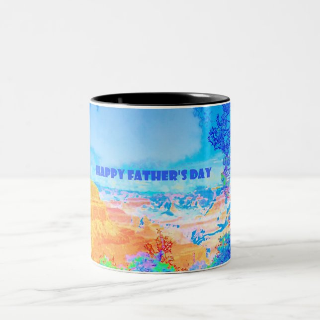 Abstrakte Art personalisierte Umarmung für den Vat Zweifarbige Tasse (Mittel)