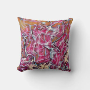Abstrakte Art Pink Kupfer Tonspur Kissen