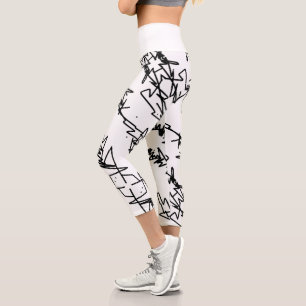Abstrakte Art Sketch Lines Curves Leggings