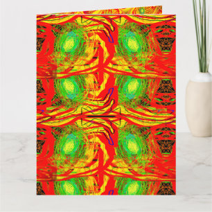 ABSTRAKTE ART STYLE WARM FEUERFARBEN KARTE