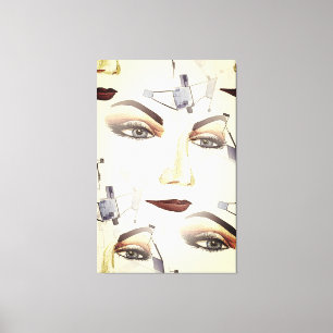 Abstrakte Artwork mit sensualfarbenem Portrait Leinwanddruck