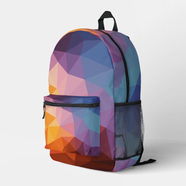 Abstrakte asymmetrische Formen Bedruckter Rucksack (Rückseitige Ecke Rechts)