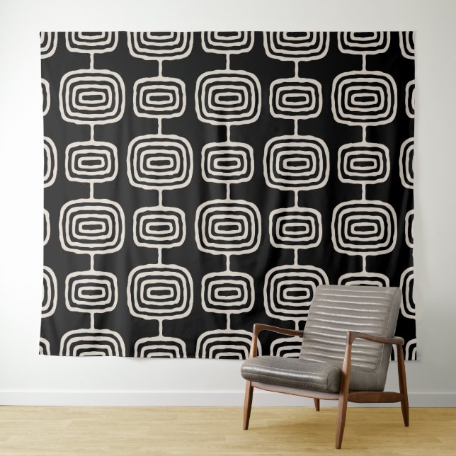 Abstrakte Atomringe Muster Wandteppich (Beispiel (Horizontal))