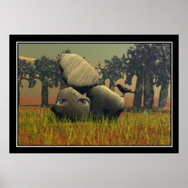 Abstrakte Augen im Felsen Poster