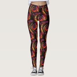 Abstrakte Augen in Rot- und Lilatönen Leggings