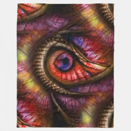 Abstrakte Augen in Rottönen und Violett Fleecedecke