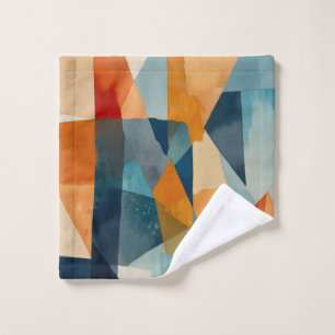 Abstrakte Augen von Blau und Orange Badhandtuch Set