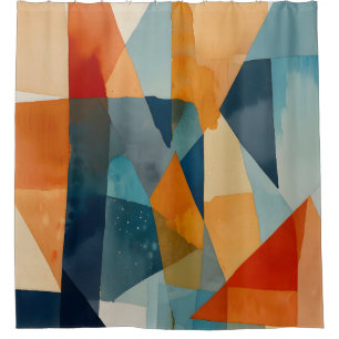 Abstrakte Augen von Blau und Orange Duschvorhang